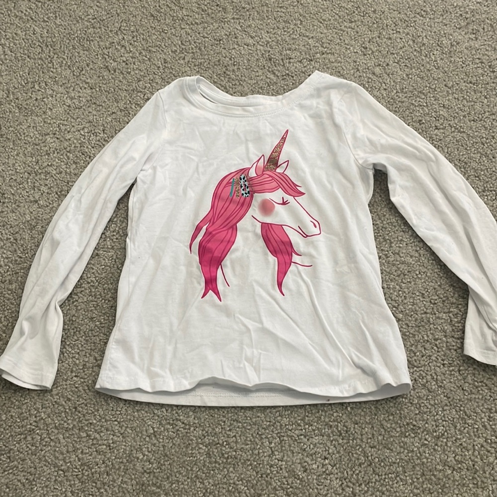 Girls Cat & Jack 5T Long Sleeve Unicorn Tee